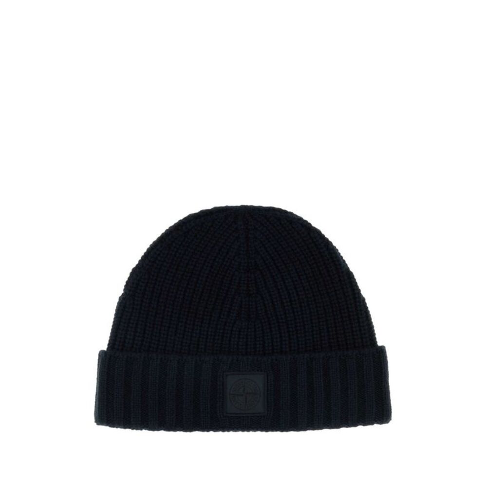 Stone Island Men Midnight Blue Cashmere Beanie Hat
